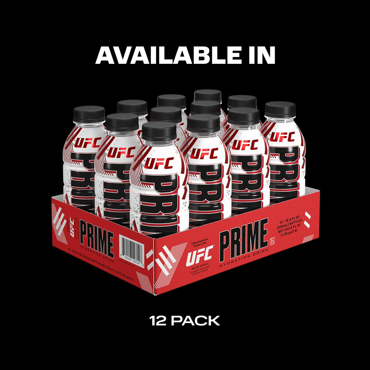 Chilled PRIME Hydration UFC bottle ready for gym session