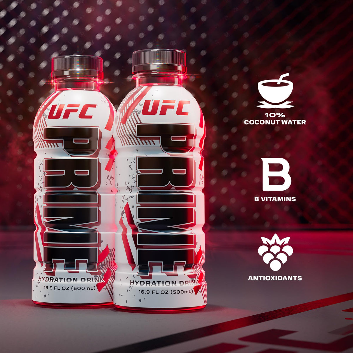 Pouring PRIME Hydration UFC into a glass after training