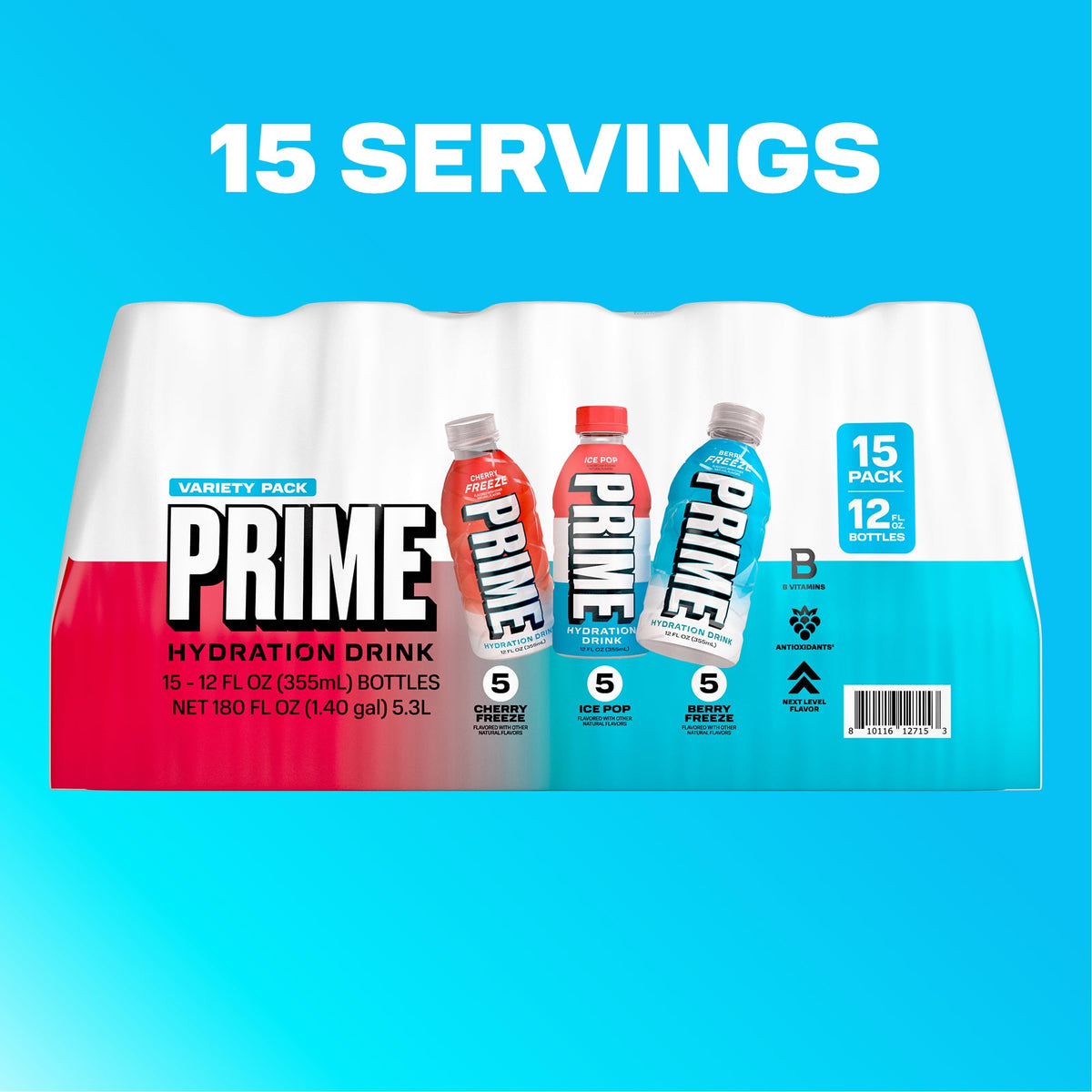 Prime Hydration Variety Pack packaging showing multiple flavors together