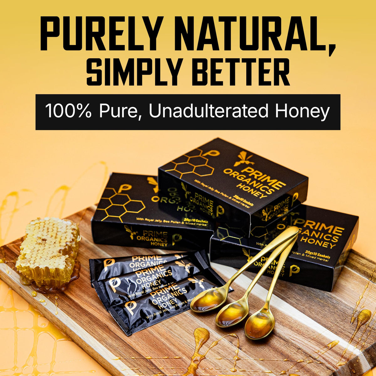 Prime Organics Honey Pack with pure mountain honey flavor