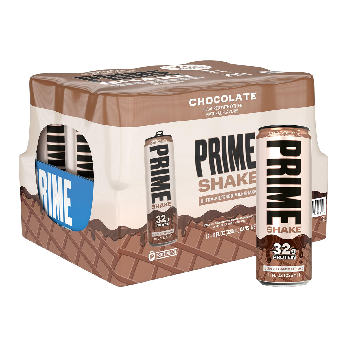 Prime Shakes Chocolate bottle ready-to-drink provides high protein on the go.