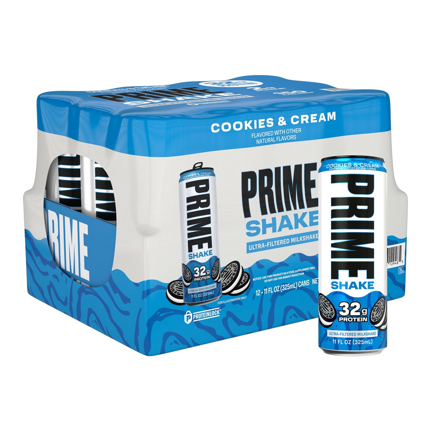 Prime Shakes Cookies Cream 11oz can for post-workout refuel on the go