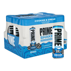 Prime Shakes Cookies Cream 11oz can for post-workout refuel on the go