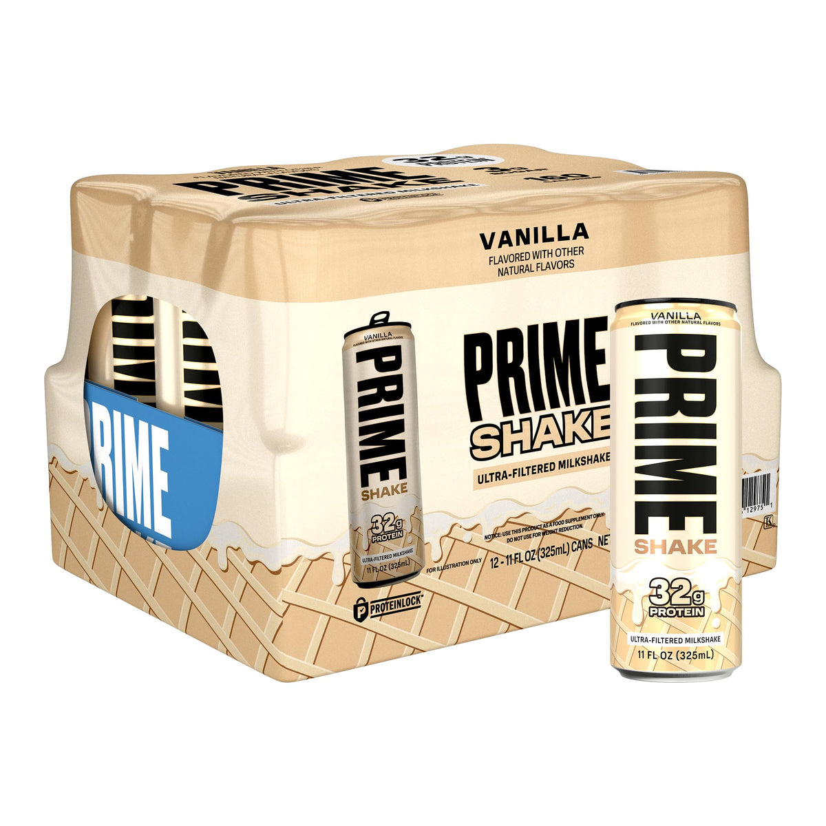 PRIME Shakes Vanilla bottle front ready-to-drink protein for on-the-go fueling
