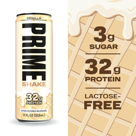 PRIME Shakes Vanilla glass of shake highlighting creamy vanilla texture