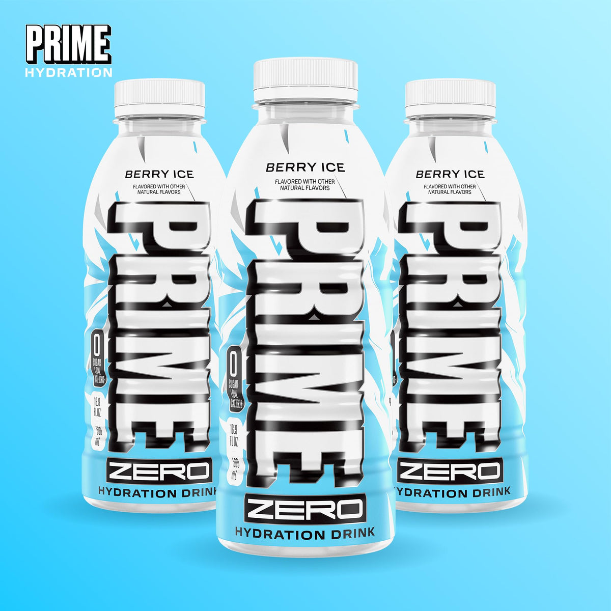Prime ZERO Berry Ice promo image conveys bold flavor in a busy lifestyle.