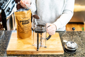 Primos Coffee Co. hand-harvested Arabica beans from shade-grown micro-lots.