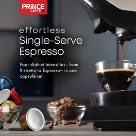 Prince Caffe Millennium pod offering a bold, balanced shot