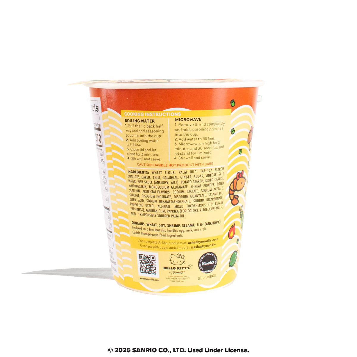 Chewy noodle block inside Hello Kitty Hot N Sour cup