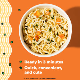 Cup showing preparation steps for microwave cooking