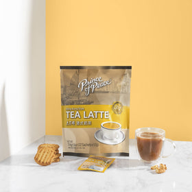 Prince of Peace 3 in 1 tea latte sachet showing creamy texture and convenience for busy mornings.