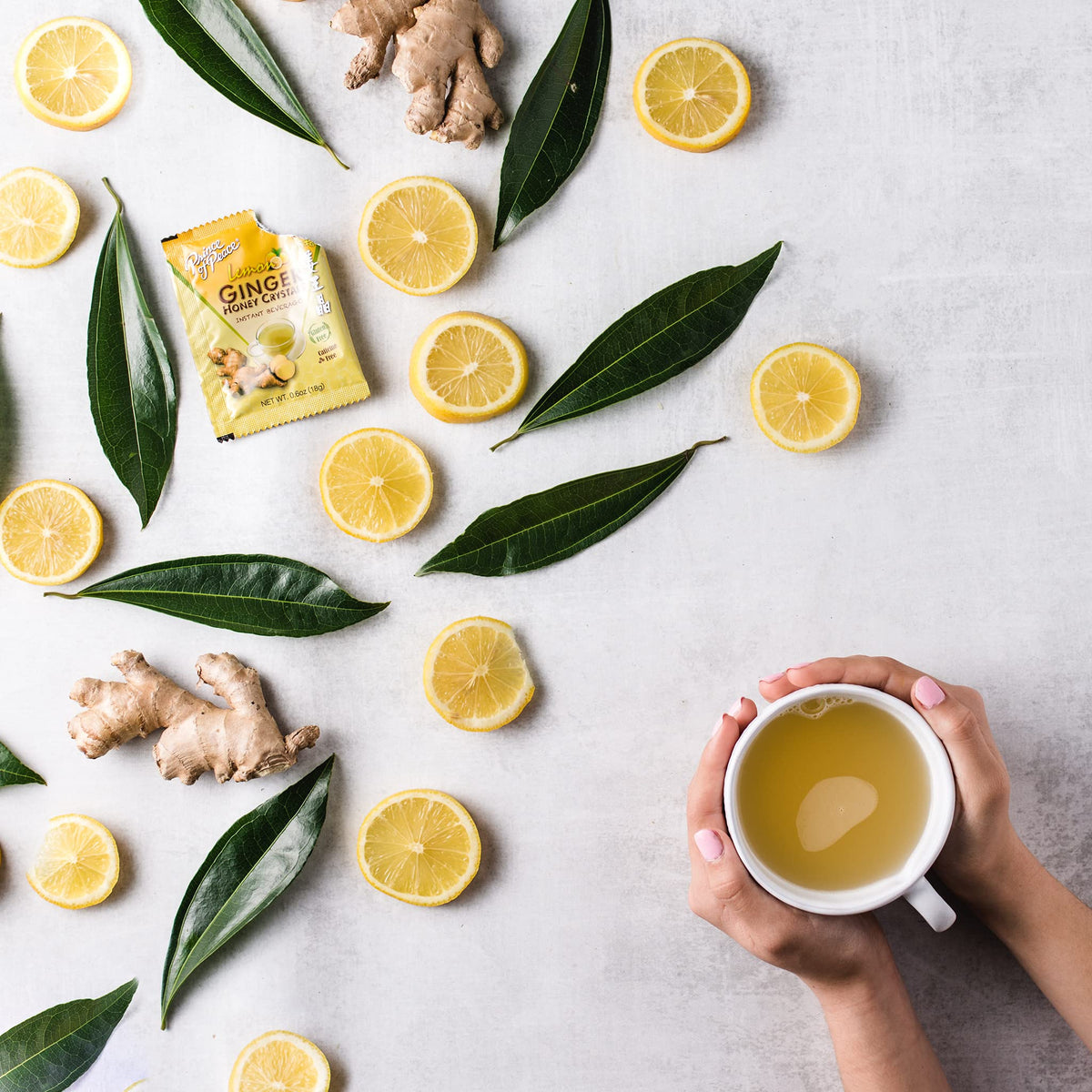 Prince Of Peace dissolving sachets in water releasing citrus notes