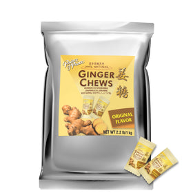 Prince Of Peace ginger candy tub front shows bulk packaging for easy sharing and snack prep.