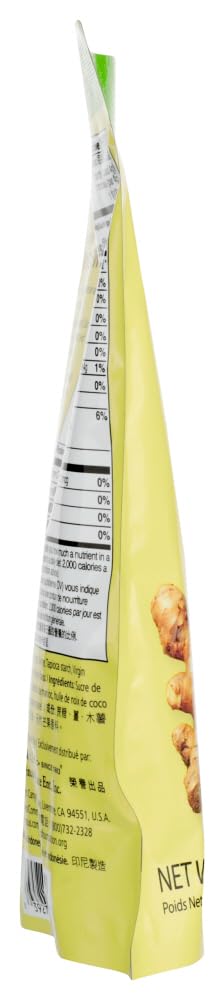 Prince Of Peace ginger chews with mango texture closeup showing a chewy bite