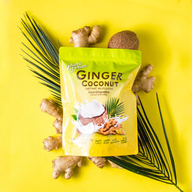 Chilled Prince Of Peace Ginger Coconut beverage in a tall glass for tropical refreshment.