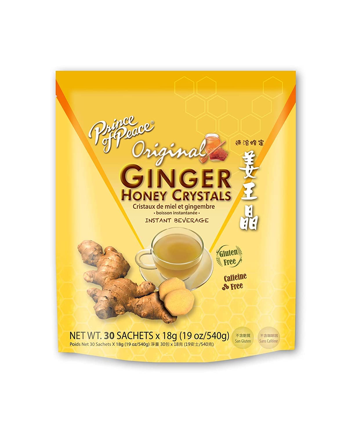 Prince Of Peace ginger honey crystals 30ct bags dissolve easily for tea