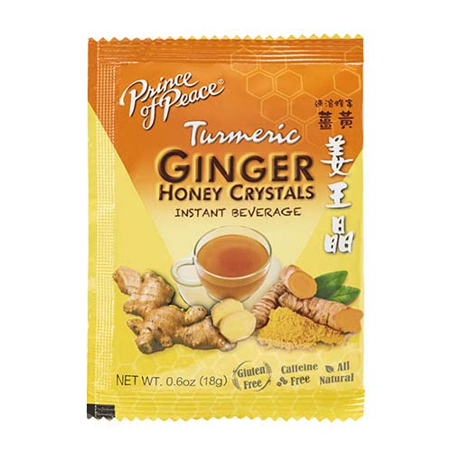 Prince Of Peace ginger honey crystals dissolving in hot water for a comforting drink