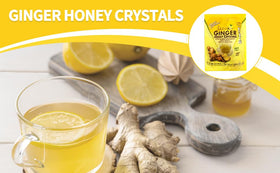 Sachet dissolving in hot water for a comforting lemon-ginger tea by Prince Of Peace.