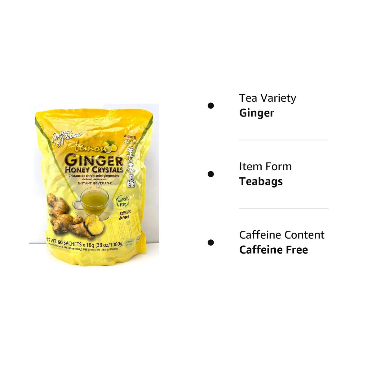 Real ginger flavor from Prince Of Peace crystals adds bold aroma.