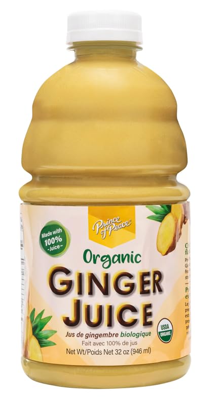 Prince Of Peace Ginger Organic Ginger Juice bottle front, 32 oz, ideal for daily use.