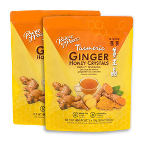 Prince of Peace instant ginger honey crystals with turmeric sachets ready to brew hot or cold
