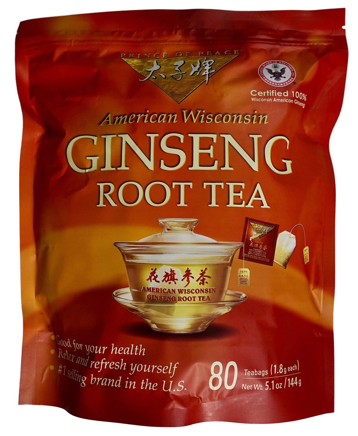 Prince of Peace Wisconsin ginseng tea bags for daily energy and calm.