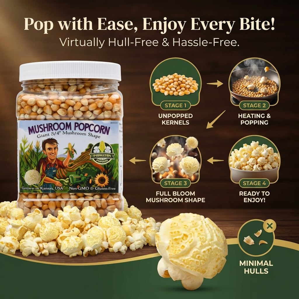 Princeton Pop Signature Easy Pop kernels on the counter, ready to pop with fewer hulls.