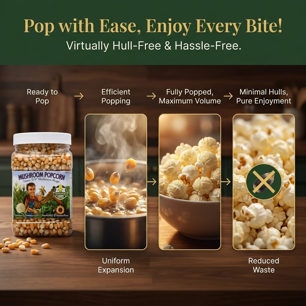Princeton Popcorn Easy Pop shows limited mushroom shape when microwaved.