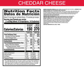 Pringles Cheddar Cheese crisps close-up shows grab-and-go convenience for lunchboxes.