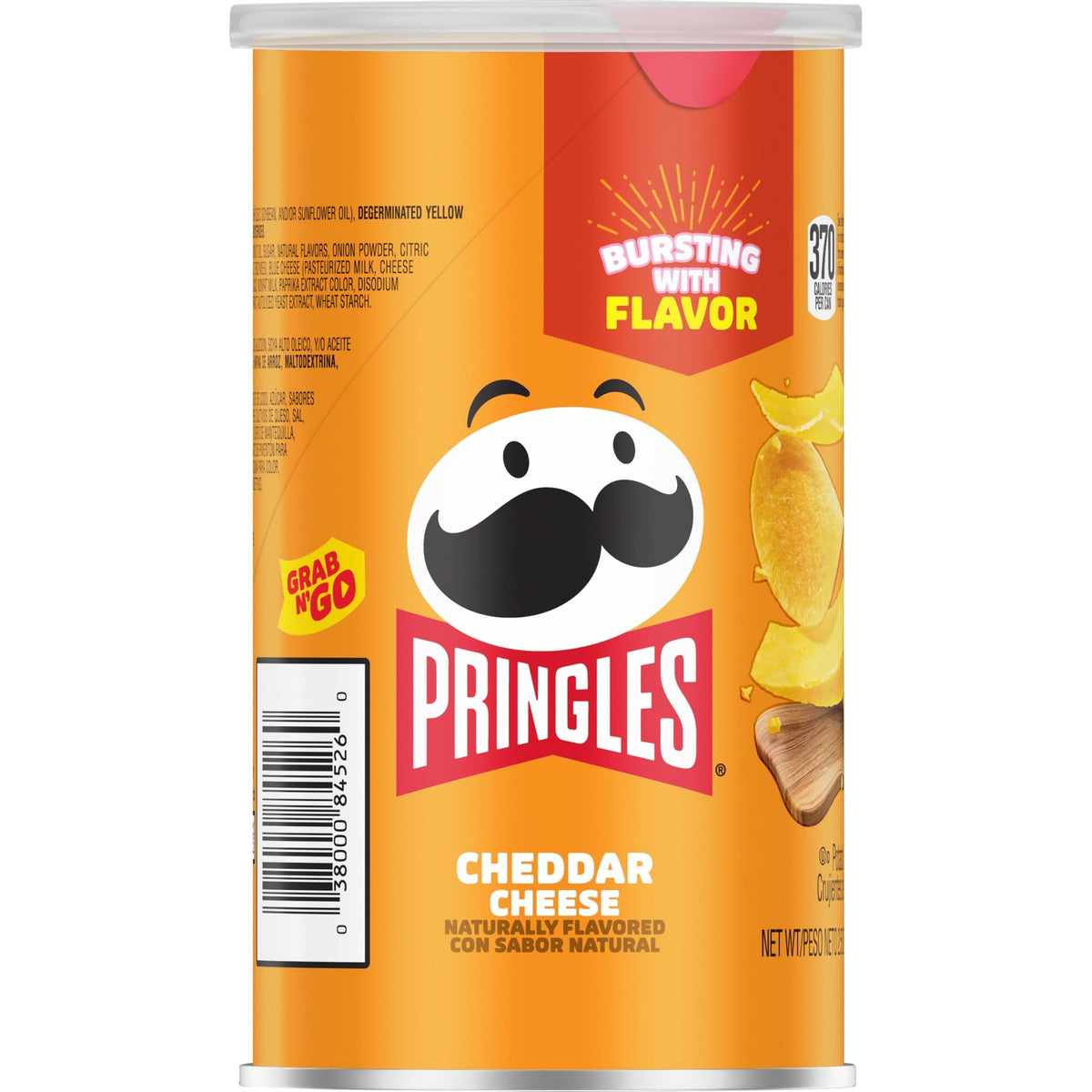 Pringles Cheddar Cheese crisps on a desk-friendly snack break.