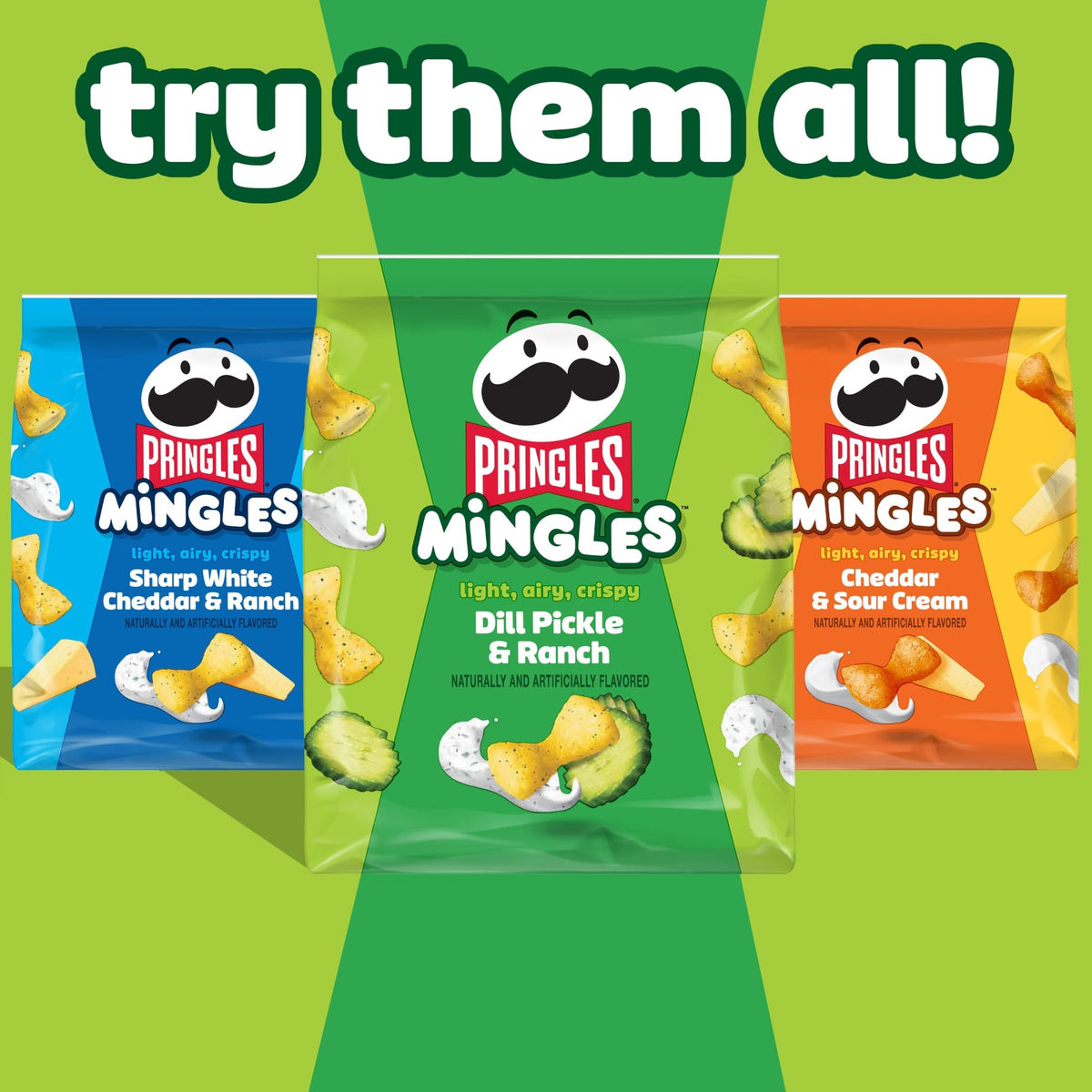 Six-bag Mingles pack, ideal for sharing.