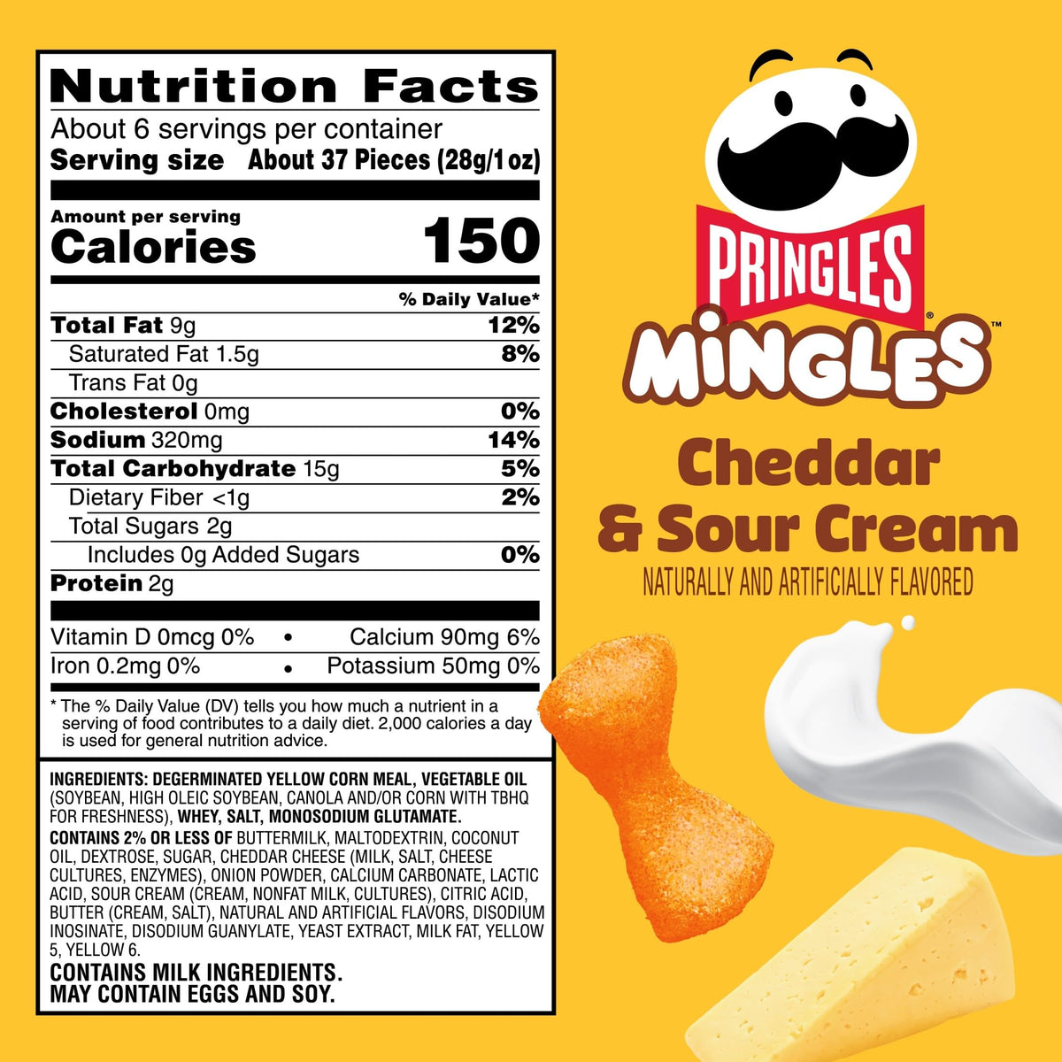 Pringles Mingles bag front view emphasizes two-flavor puff snack ready for sharing.