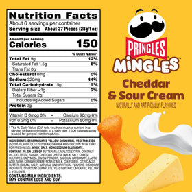 Pringles Mingles bag front view emphasizes two-flavor puff snack ready for sharing.
