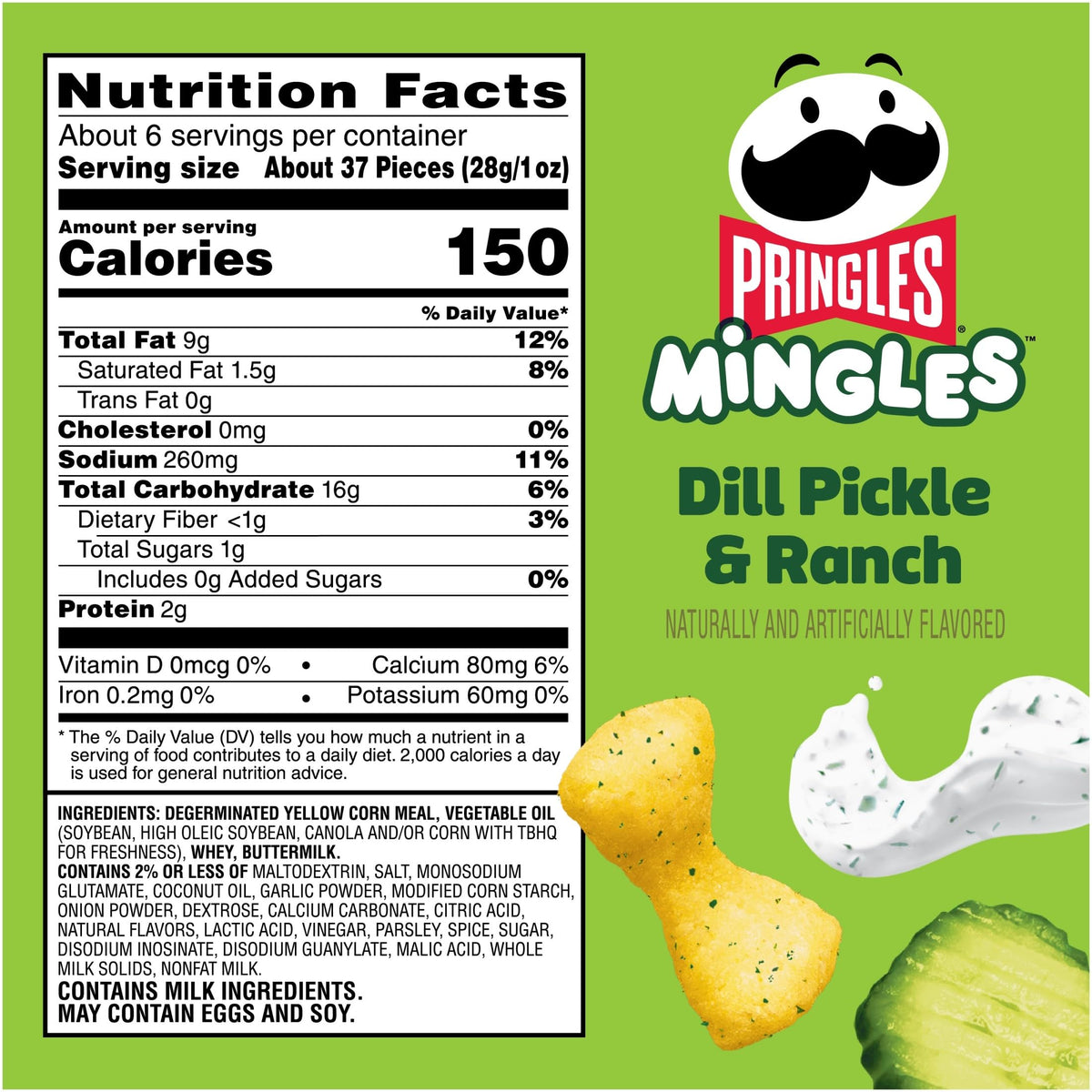 Pringles Mingles dill pickle ranch puff with tangy and creamy notes.