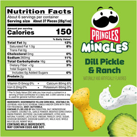 Pringles Mingles dill pickle ranch puff with tangy and creamy notes.