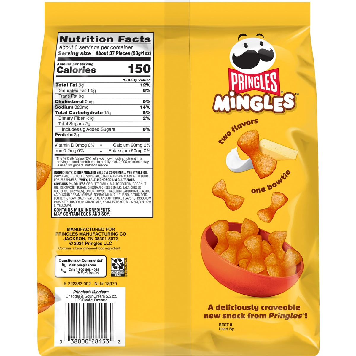 Pringles Mingles multi-pack stack displays six bags for sharing.