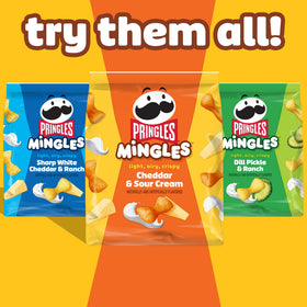Pringles Mingles two-flavors swirl graphic reveals cheddar and sour cream pairing.