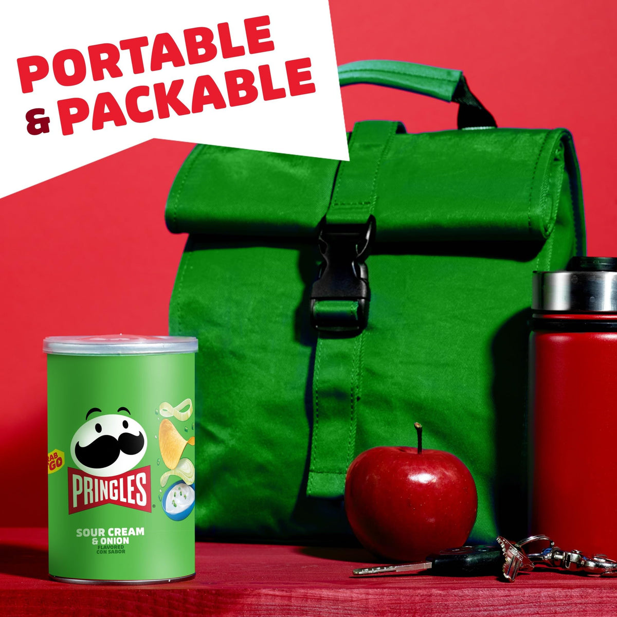 Pringles open can displays light, airy crisps for easy sharing.