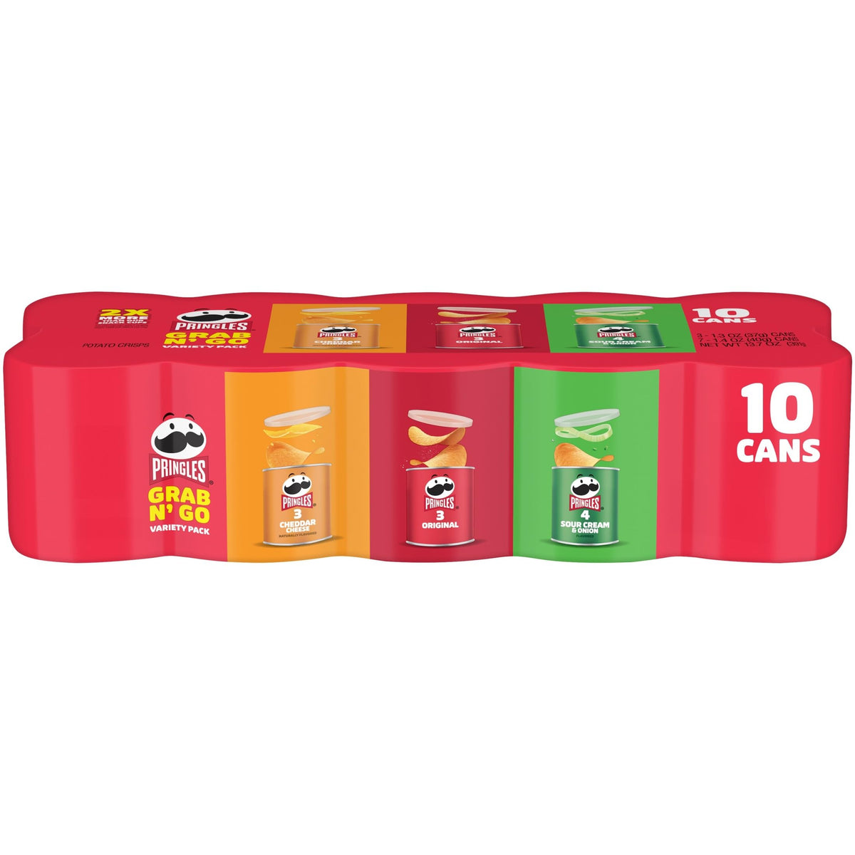 Pringles Original can showing stackable potato crisps for quick snacking