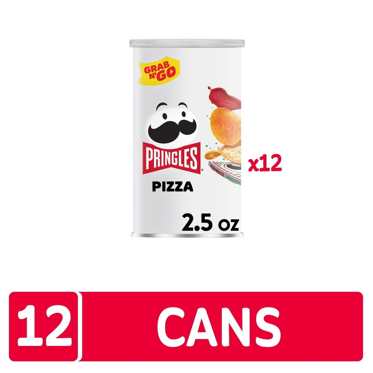Pringles Pizza Crisps stack image highlights edge-to-edge pizza flavor.