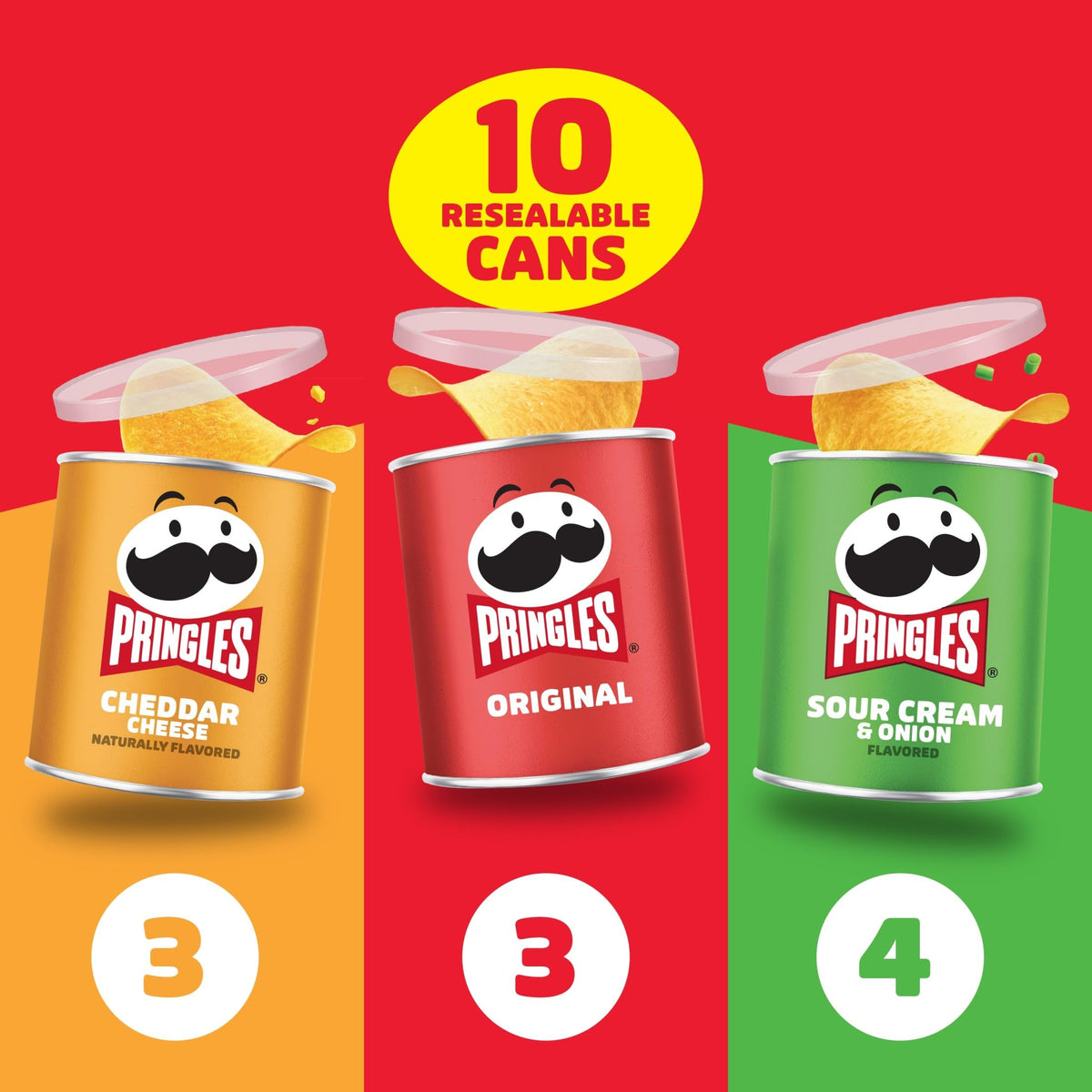 Pringles Sour Cream & Onion can with tangy flavor for movie night