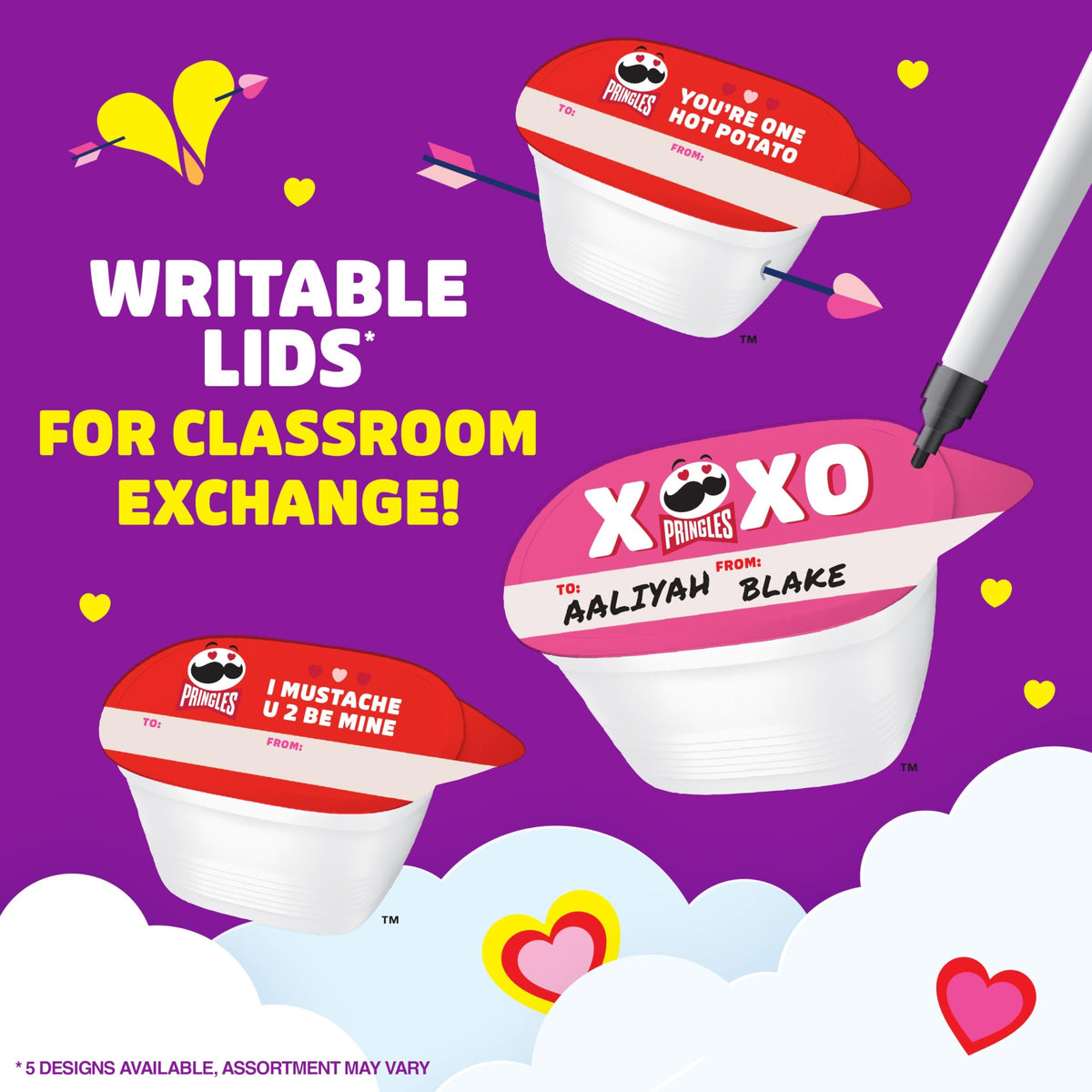 Pringles Valentine’s Day packaging with festive design