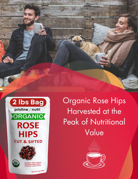 Pristine Nutri rosehip tea brew with bright, citrusy notes.
