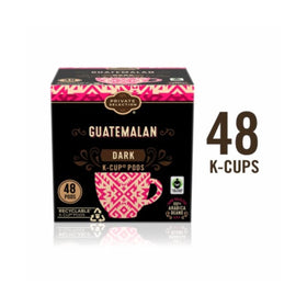Private Selection Guatemalan Dark Roast K-Cup pods close-up rich aroma and glossy capsule