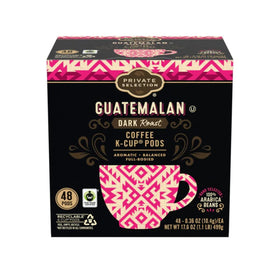 Private Selection Guatemalan Dark Roast K-Cup pods front pack showing bold, ready-to-brew flavor