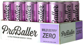 PROBALLER Wild Berry finish bottle cues a smooth, refreshing taste for pre- or post-workout use.