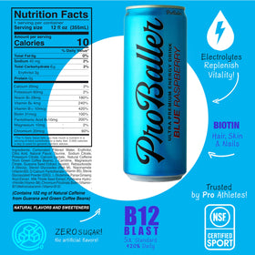 PROBALLER electrolytes and amino acids closeup show hydration and endurance support.
