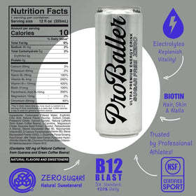 ProBaller electrolyte label highlights hydration support.