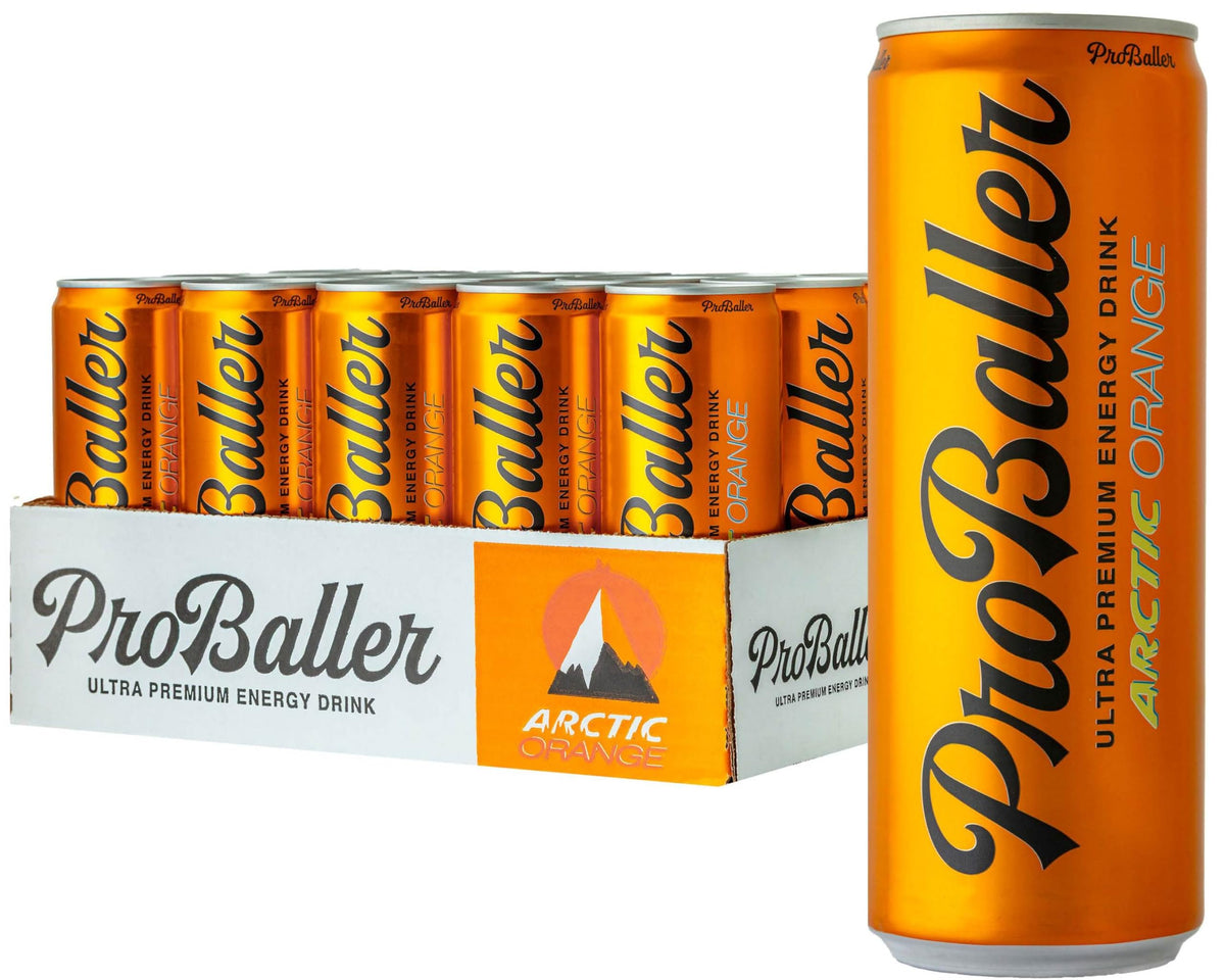 ProBaller orange pack shot for on-the-go energy before training.