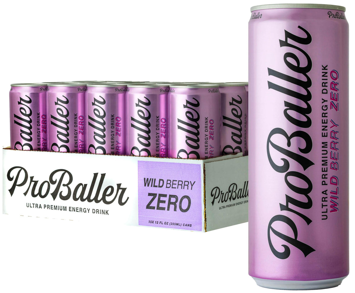 PROBALLER Wild Berry bottle being poured for a smooth, focused workout.